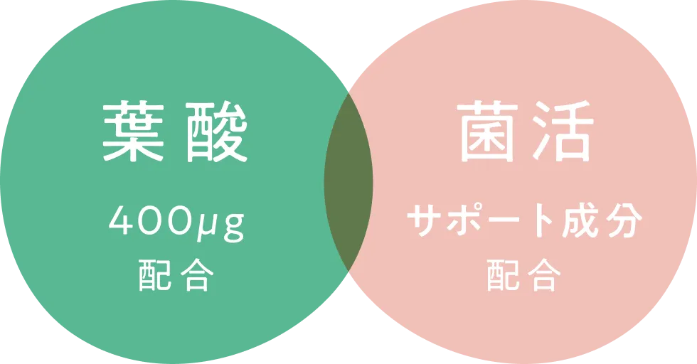 葉酸 たっぷり基準量配合 / 乳酸菌・ラクトフェリンで腸活サポート